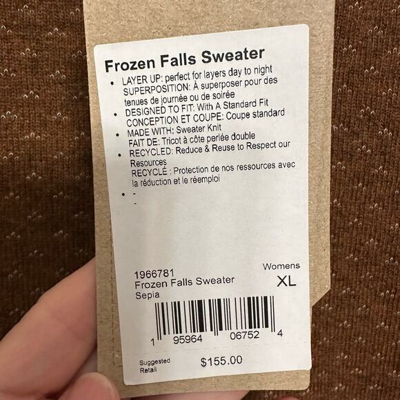 Prana women’s NWT’s Frozen Falls Sweater. Size XL - Picture 6 of 7